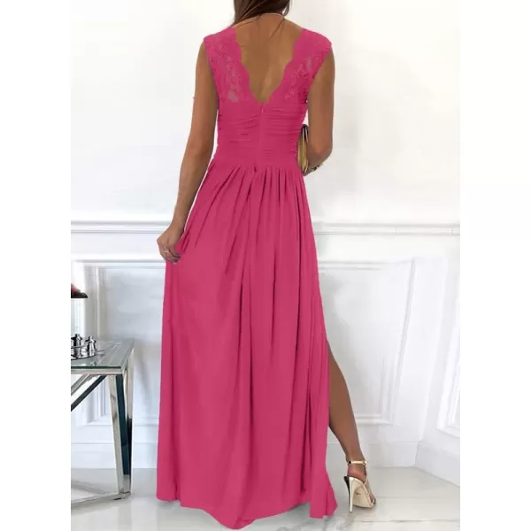 Dokotoo Womens 2023 Formal Dresses Wrap V-Neck Ruched Sexy Bridesmaid Wedding Guest Maxi Dresses