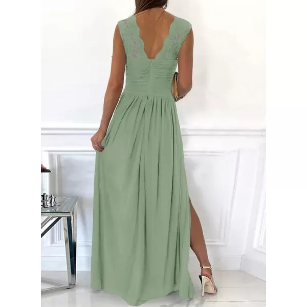 Dokotoo Womens 2023 Formal Dresses Wrap V-Neck Ruched Sexy Bridesmaid Wedding Guest Maxi Dresses