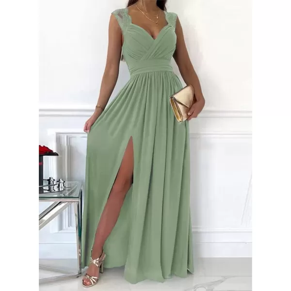 Dokotoo Womens 2023 Formal Dresses Wrap V-Neck Ruched Sexy Bridesmaid Wedding Guest Maxi Dresses