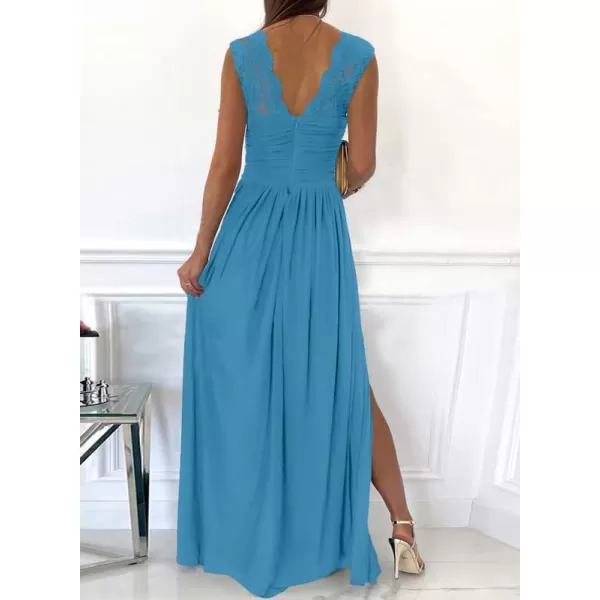 Dokotoo Womens 2023 Formal Dresses Wrap V-Neck Ruched Sexy Bridesmaid Wedding Guest Maxi Dresses