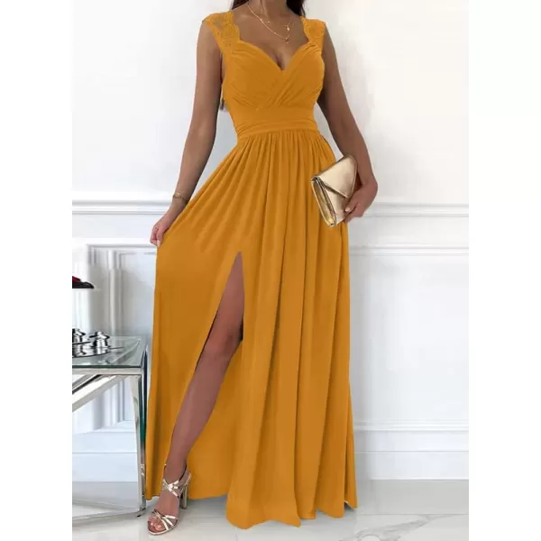 Dokotoo Womens 2023 Formal Dresses Wrap V-Neck Ruched Sexy Bridesmaid Wedding Guest Maxi Dresses