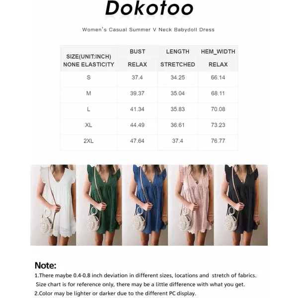 Dokotoo Womens 2023 Short Sleeve Split V Neck Ruffle Chiffon Elegant Mini Short Skirt Dresses