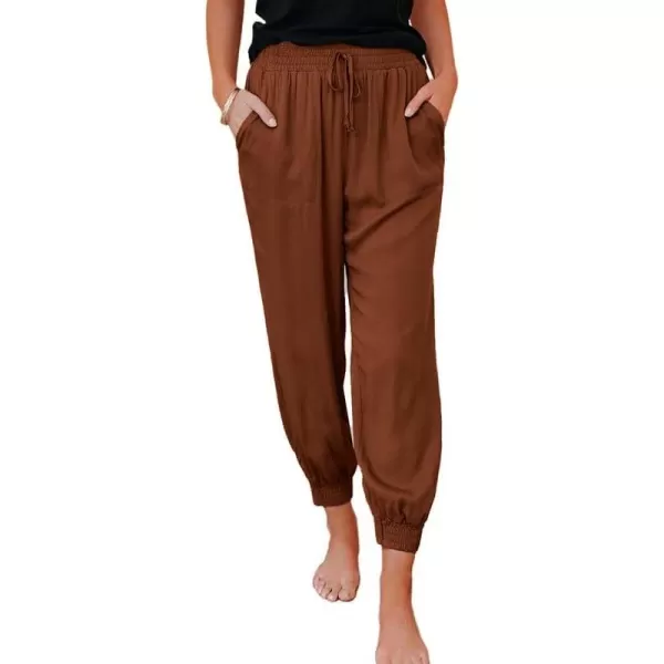 Dokotoo Womens 2023 Soft Casual Drawstring Tie Elastic Waist Loose Jogger Pants with Pockets