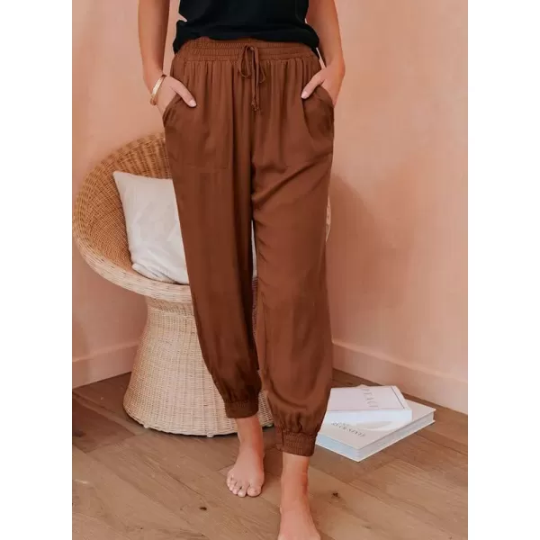 Dokotoo Womens 2023 Soft Casual Drawstring Tie Elastic Waist Loose Jogger Pants with Pockets