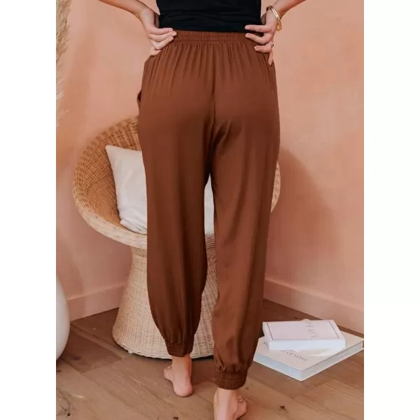 Dokotoo Womens 2023 Soft Casual Drawstring Tie Elastic Waist Loose Jogger Pants with Pockets