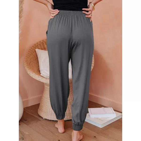 Dokotoo Womens 2023 Soft Casual Drawstring Tie Elastic Waist Loose Jogger Pants with Pockets