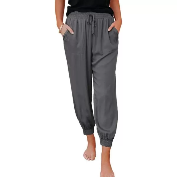 Dokotoo Womens 2023 Soft Casual Drawstring Tie Elastic Waist Loose Jogger Pants with Pockets