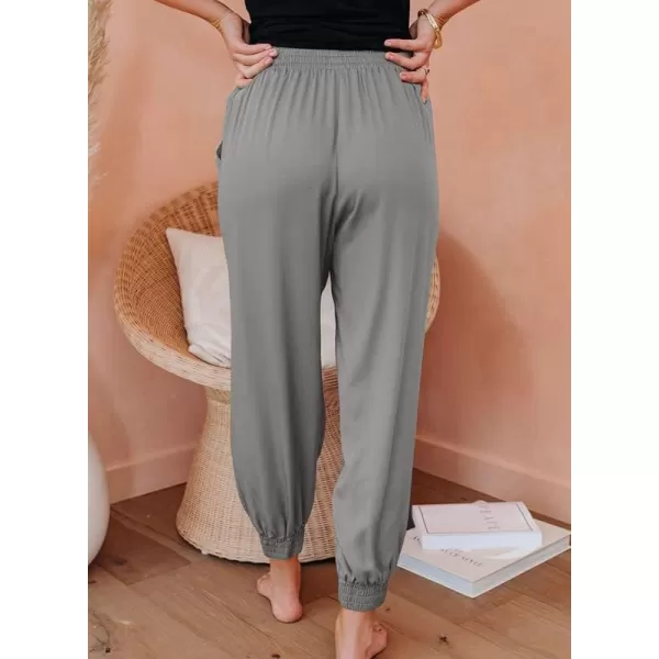 Dokotoo Womens 2023 Soft Casual Drawstring Tie Elastic Waist Loose Jogger Pants with Pockets