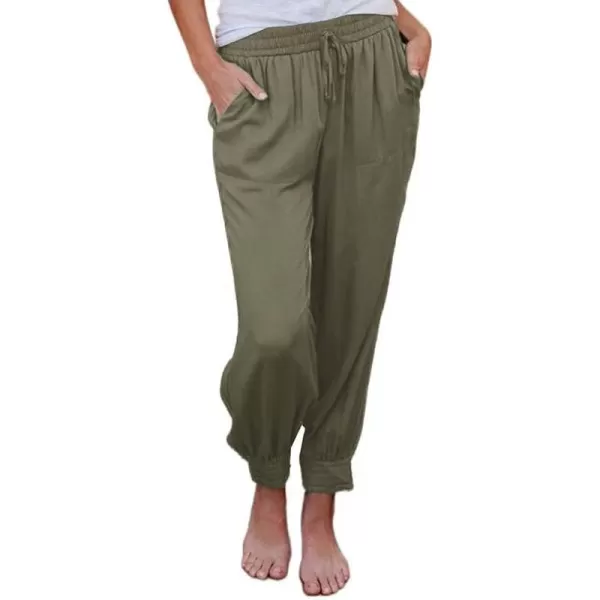 Dokotoo Womens 2023 Soft Casual Drawstring Tie Elastic Waist Loose Jogger Pants with Pockets