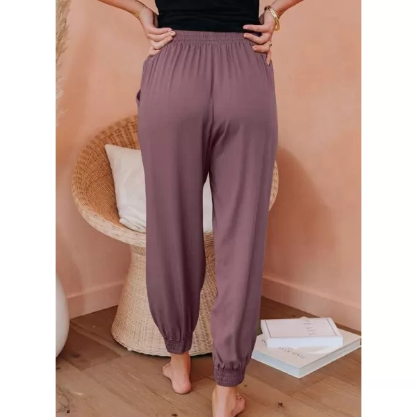 Dokotoo Womens 2023 Soft Casual Drawstring Tie Elastic Waist Loose Jogger Pants with Pockets