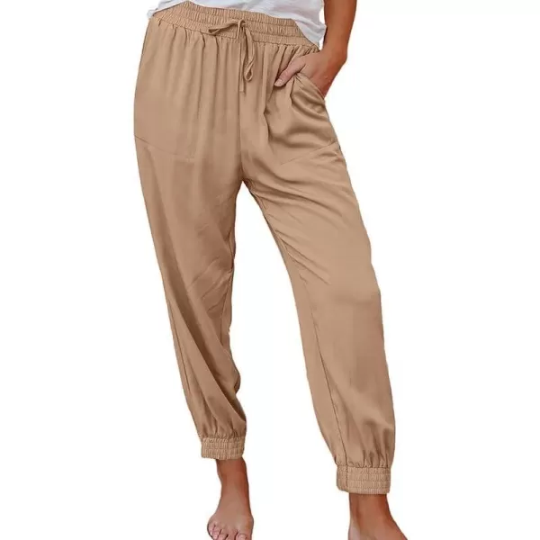 Dokotoo Womens 2023 Soft Casual Drawstring Tie Elastic Waist Loose Jogger Pants with Pockets