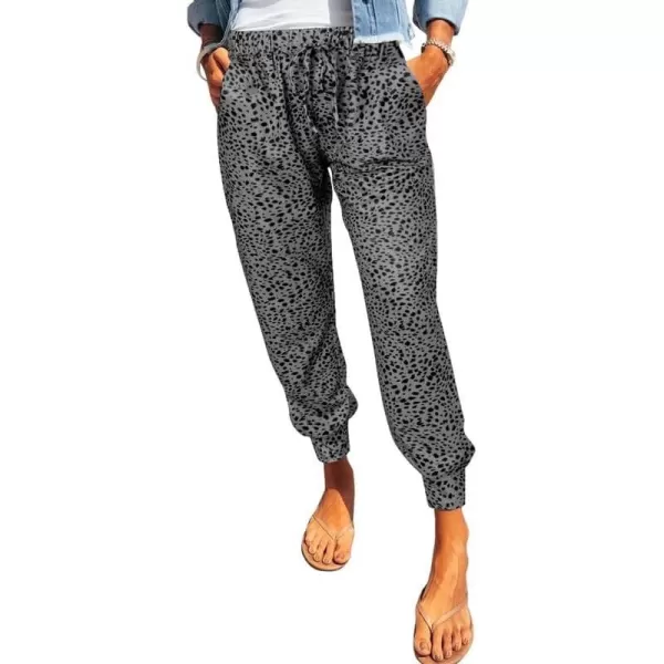 Dokotoo Womens 2023 Soft Casual Drawstring Tie Elastic Waist Loose Jogger Pants with Pockets