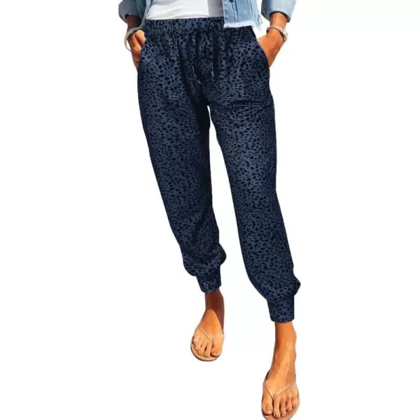 Dokotoo Womens 2023 Soft Casual Drawstring Tie Elastic Waist Loose Jogger Pants with Pockets
