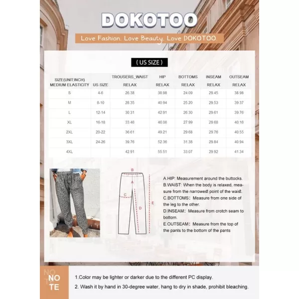 Dokotoo Womens 2023 Soft Casual Drawstring Tie Elastic Waist Loose Jogger Pants with Pockets