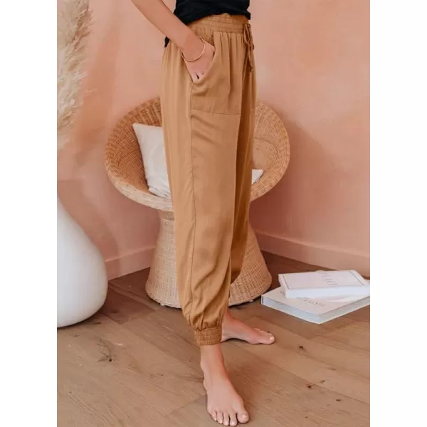 Dokotoo Womens 2023 Soft Casual Drawstring Tie Elastic Waist Loose Jogger Pants with Pockets