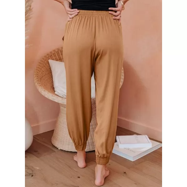 Dokotoo Womens 2023 Soft Casual Drawstring Tie Elastic Waist Loose Jogger Pants with Pockets