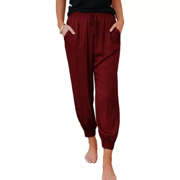 Dokotoo Womens 2023 Soft Casual Drawstring Tie Elastic Waist Loose Jogger Pants with Pockets