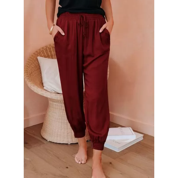 Dokotoo Womens 2023 Soft Casual Drawstring Tie Elastic Waist Loose Jogger Pants with Pockets