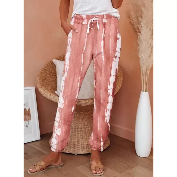 Dokotoo Womens 2023 Soft Casual Drawstring Tie Elastic Waist Loose Jogger Pants with Pockets