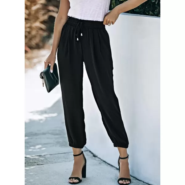 Dokotoo Women's 2023 Soft Casual Loose Drawstring Elastic High Waisted Joggers Pants with Pockets