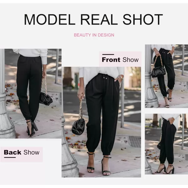 Dokotoo Women's 2023 Soft Casual Loose Drawstring Elastic High Waisted Joggers Pants with Pockets
