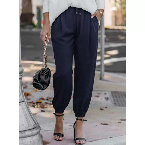 Dokotoo Women's 2023 Soft Casual Loose Drawstring Elastic High Waisted Joggers Pants with Pockets