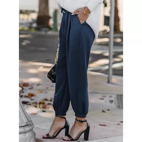 Dokotoo Women's 2023 Soft Casual Loose Drawstring Elastic High Waisted Joggers Pants with Pockets