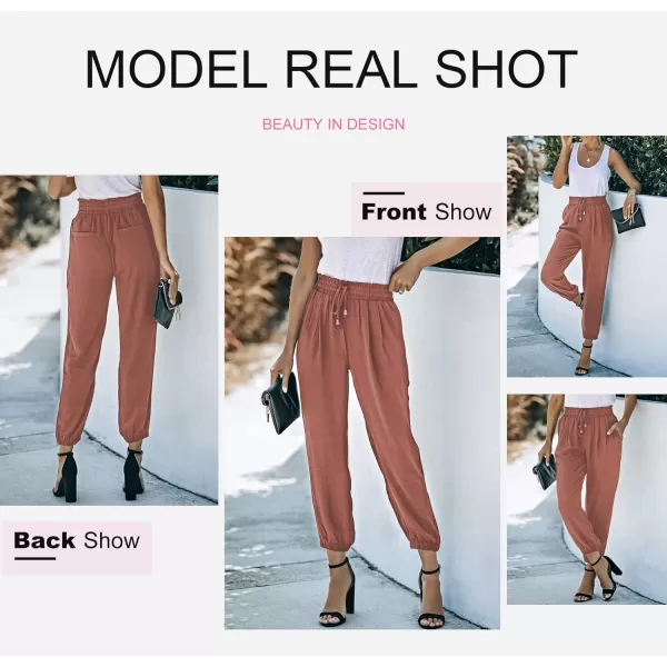 Dokotoo Women's 2023 Soft Casual Loose Drawstring Elastic High Waisted Joggers Pants with Pockets