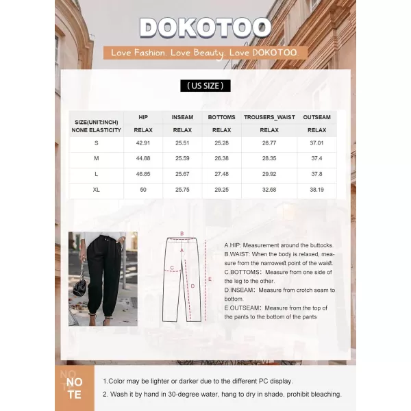 Dokotoo Women's 2023 Soft Casual Loose Drawstring Elastic High Waisted Joggers Pants with Pockets