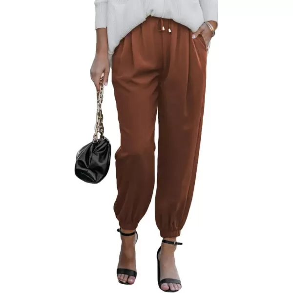 Dokotoo Women's 2023 Soft Casual Loose Drawstring Elastic High Waisted Joggers Pants with Pockets