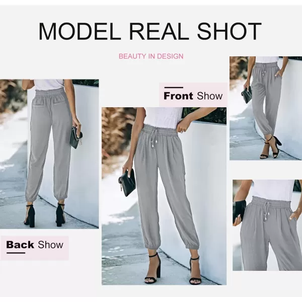 Dokotoo Women's 2023 Soft Casual Loose Drawstring Elastic High Waisted Joggers Pants with Pockets