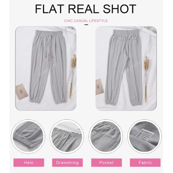 Dokotoo Women's 2023 Soft Casual Loose Drawstring Elastic High Waisted Joggers Pants with Pockets
