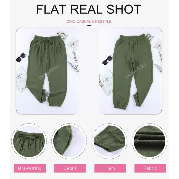 Dokotoo Women's 2023 Soft Casual Loose Drawstring Elastic High Waisted Joggers Pants with Pockets