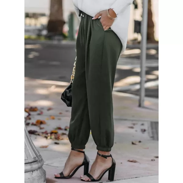 Dokotoo Women's 2023 Soft Casual Loose Drawstring Elastic High Waisted Joggers Pants with Pockets