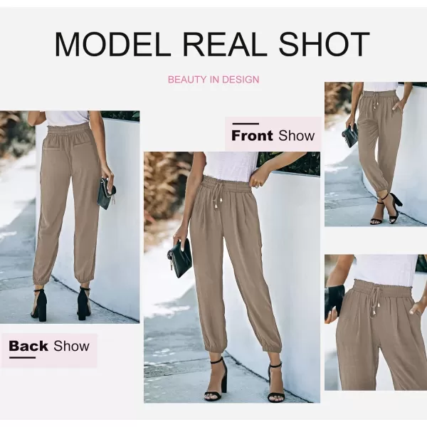 Dokotoo Women's 2023 Soft Casual Loose Drawstring Elastic High Waisted Joggers Pants with Pockets