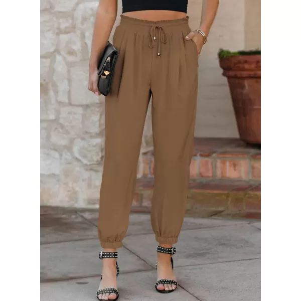 Dokotoo Women's 2023 Soft Casual Loose Drawstring Elastic High Waisted Joggers Pants with Pockets