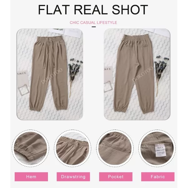 Dokotoo Women's 2023 Soft Casual Loose Drawstring Elastic High Waisted Joggers Pants with Pockets