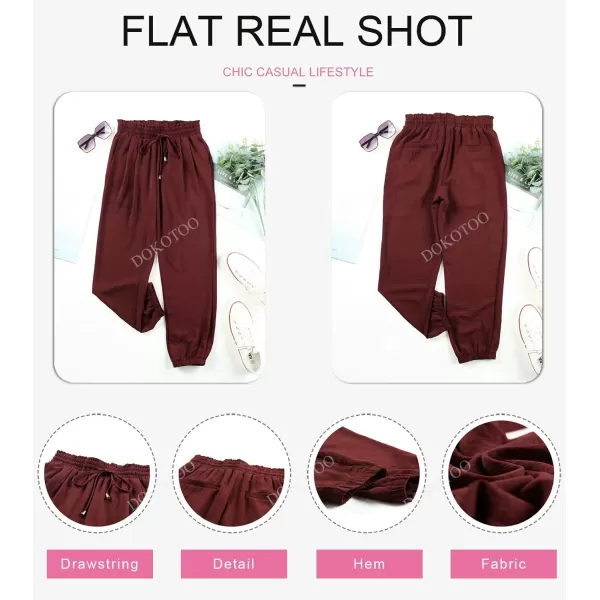Dokotoo Women's 2023 Soft Casual Loose Drawstring Elastic High Waisted Joggers Pants with Pockets