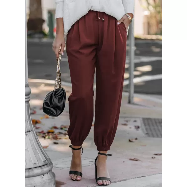 Dokotoo Women's 2023 Soft Casual Loose Drawstring Elastic High Waisted Joggers Pants with Pockets