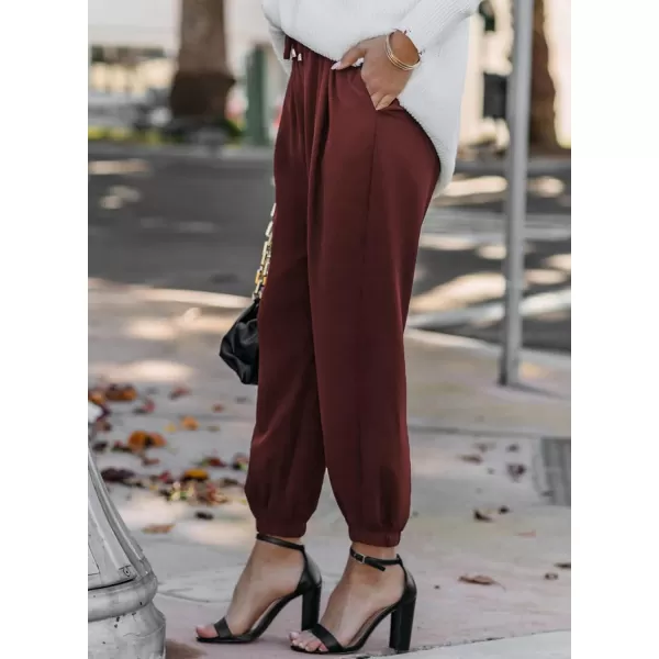 Dokotoo Women's 2023 Soft Casual Loose Drawstring Elastic High Waisted Joggers Pants with Pockets