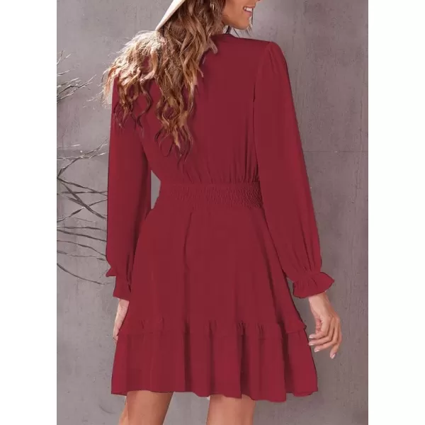 Dokotoo Womens 2023 Summer Deep V Neck Knotted Tiered Chiffon Elegant Mini Short Swing Skater Dresses