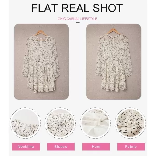 Dokotoo Womens 2023 Summer Spring V Neck Ruffle Chiffon Elegant Tie Knot Mini Short Swing Skater Dresses
