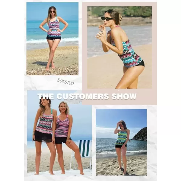 Dokotoo Womens 2023 Summer Striped Print Racerback Tankini Swim Top No Bottom 