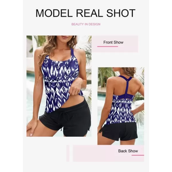 Dokotoo Womens 2023 Summer Striped Print Racerback Tankini Swim Top No Bottom 