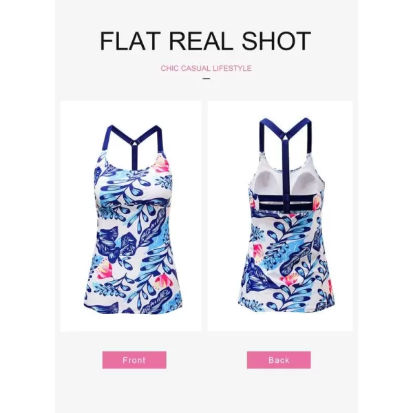 Dokotoo Womens 2023 Summer Striped Print Racerback Tankini Swim Top No Bottom 