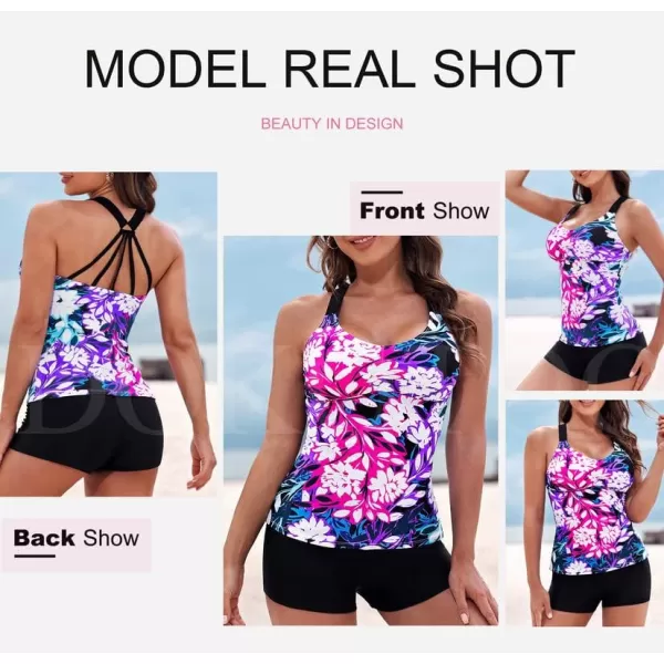 Dokotoo Womens 2023 Summer Striped Print Racerback Tankini Swim Top No Bottom 