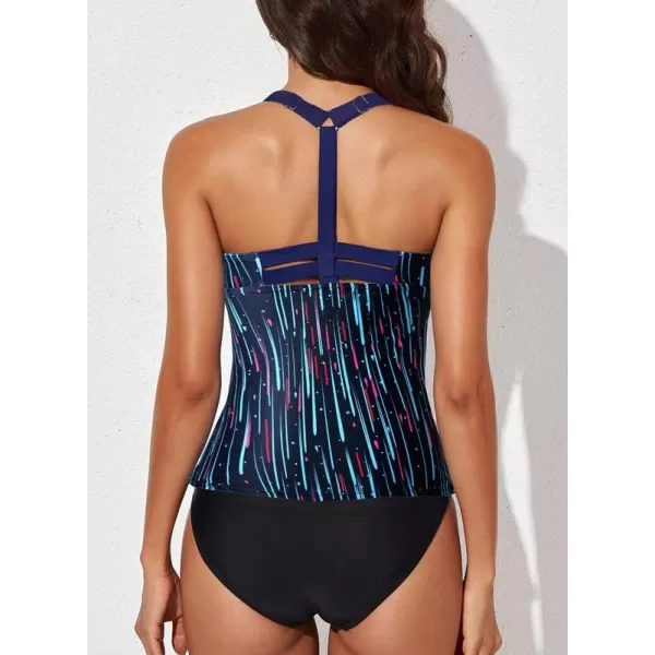 Dokotoo Womens 2023 Summer Striped Print Racerback Tankini Swim Top No Bottom 
