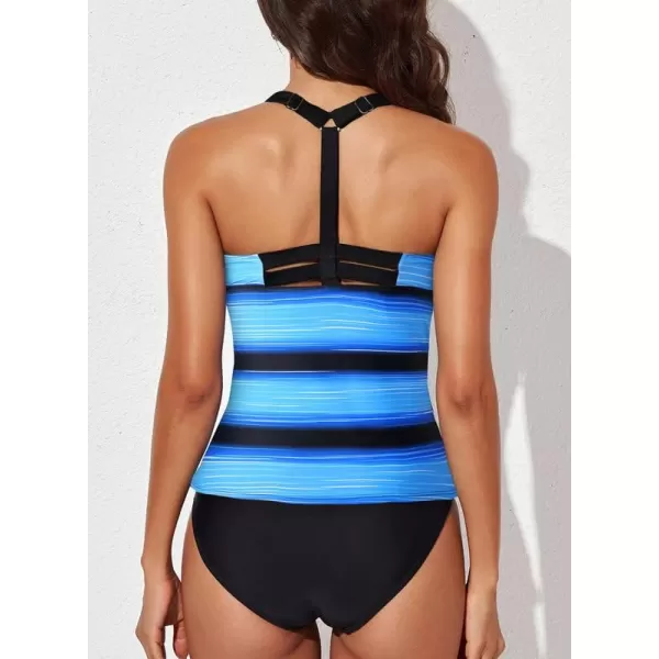 Dokotoo Womens 2023 Summer Striped Print Racerback Tankini Swim Top No Bottom 