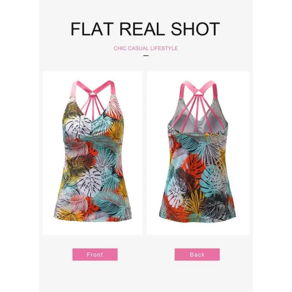 Dokotoo Womens 2023 Summer Striped Print Racerback Tankini Swim Top No Bottom 