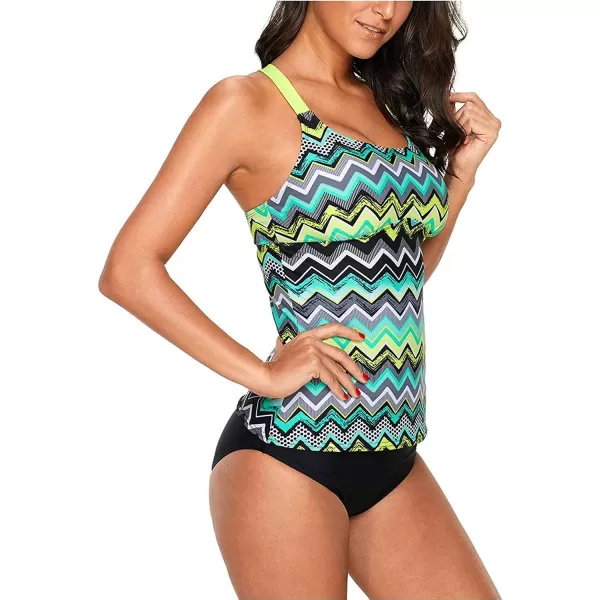 Dokotoo Womens 2023 Summer Striped Print Racerback Tankini Swim Top No Bottom 